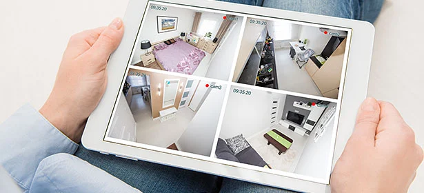 Ipad with smart security system cameras