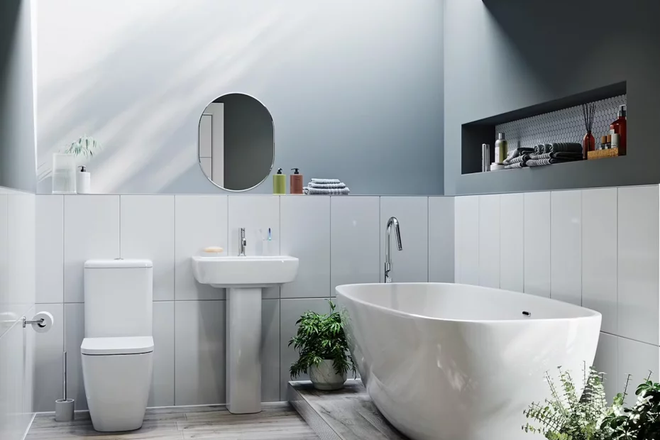 Free standing bathtub bathroom design