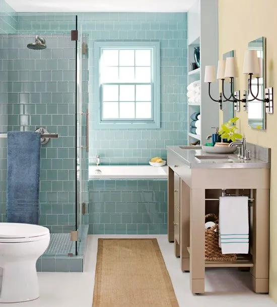 Serene colour scheme bathroom design