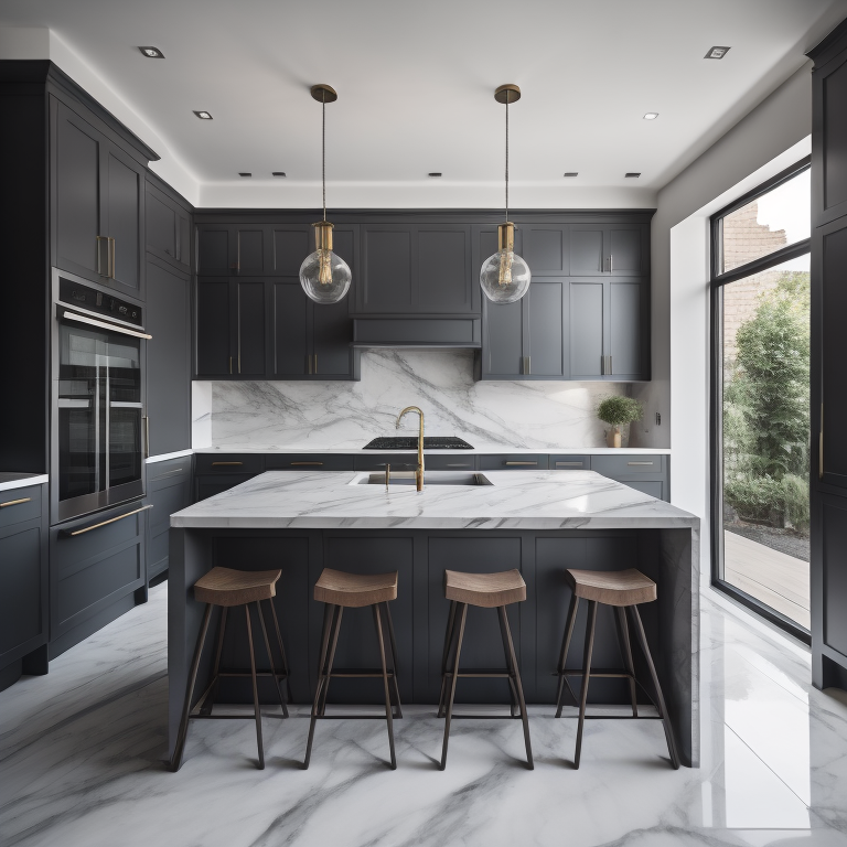 Charcoal grey kitchen