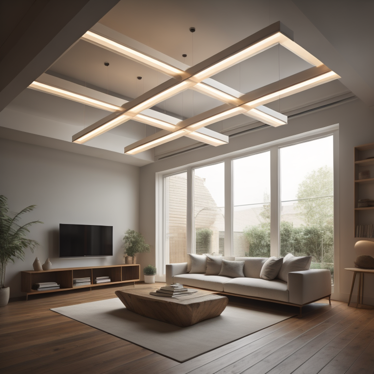 modern style ceiling light in living room