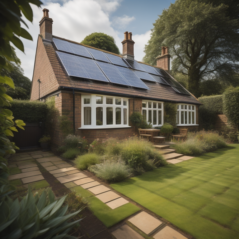 Solar installed on bungalow to reduce energy bills against energy price cap 2024