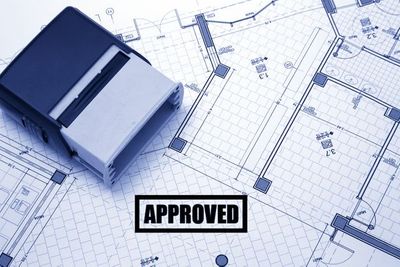 planning permission approved document and stamp