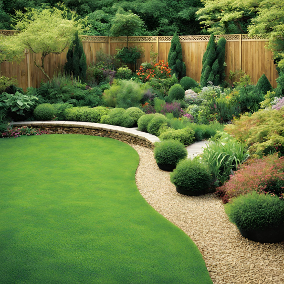 landscaped garden with modern style